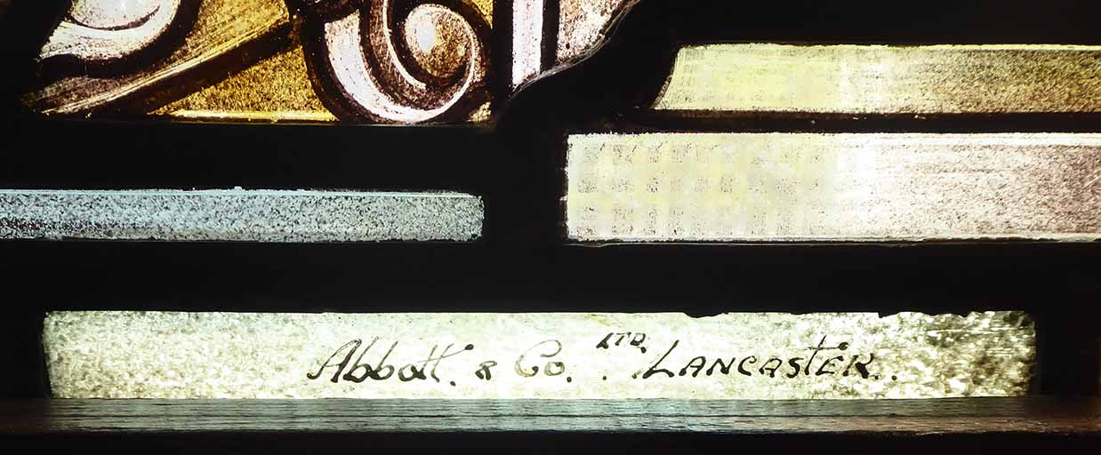Signature on a piece of border glass