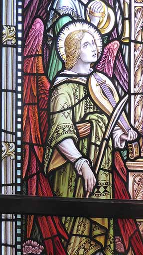 An angel with a bowed instrument